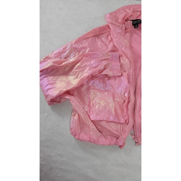 C'est Toi Pink Iridescent Windbreaker Jacket w/ Pockets Women's Small Y2K Sporty - Picture 8 of 12